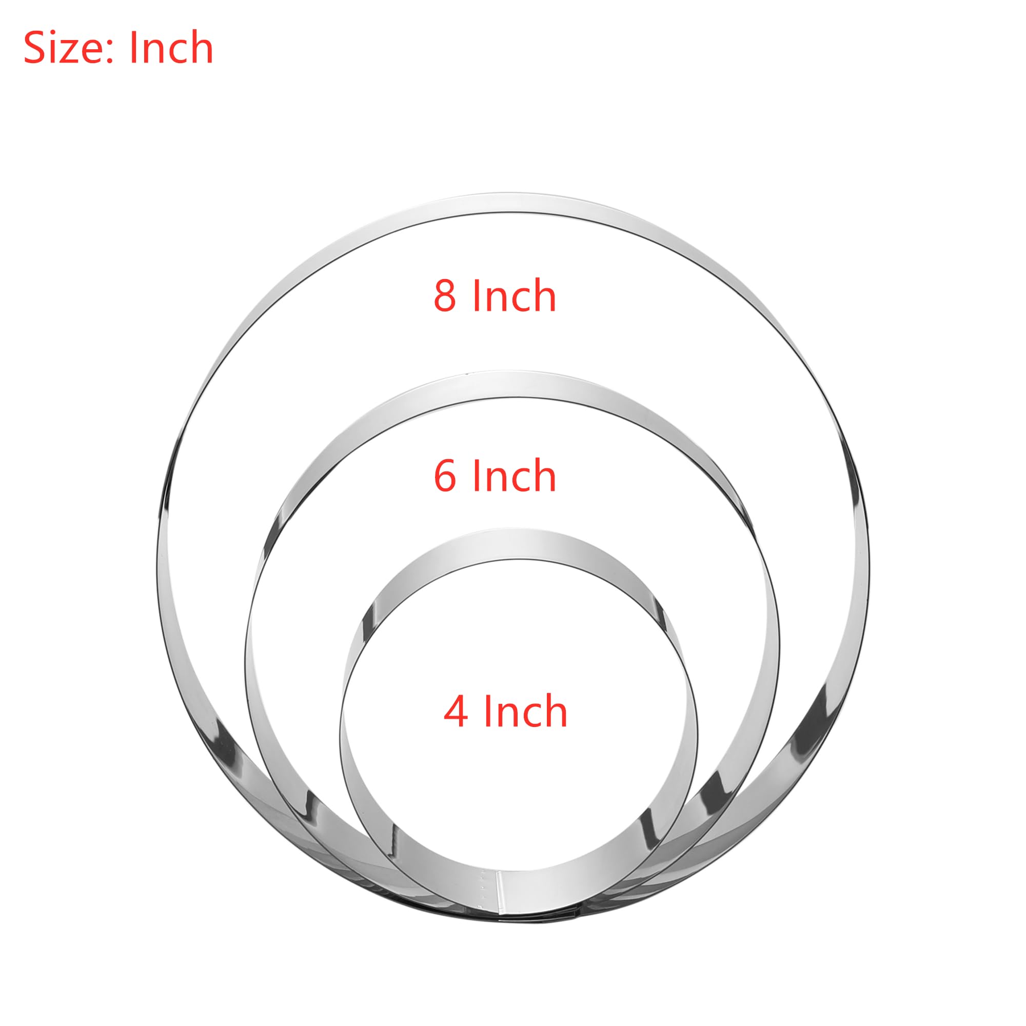 Maykito large round cake ring 8 inch for larger desserts with easy release