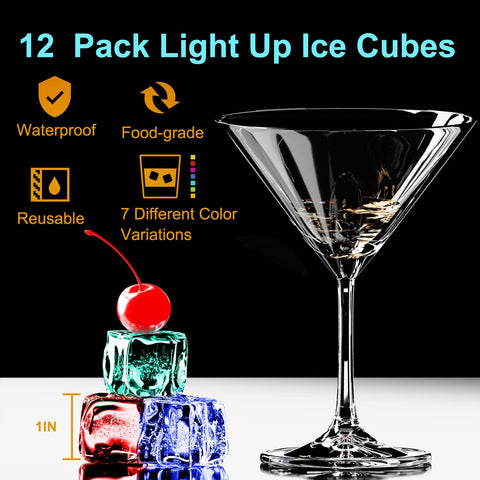 Maylai waterproof LED ice cube glows for festive party drinks