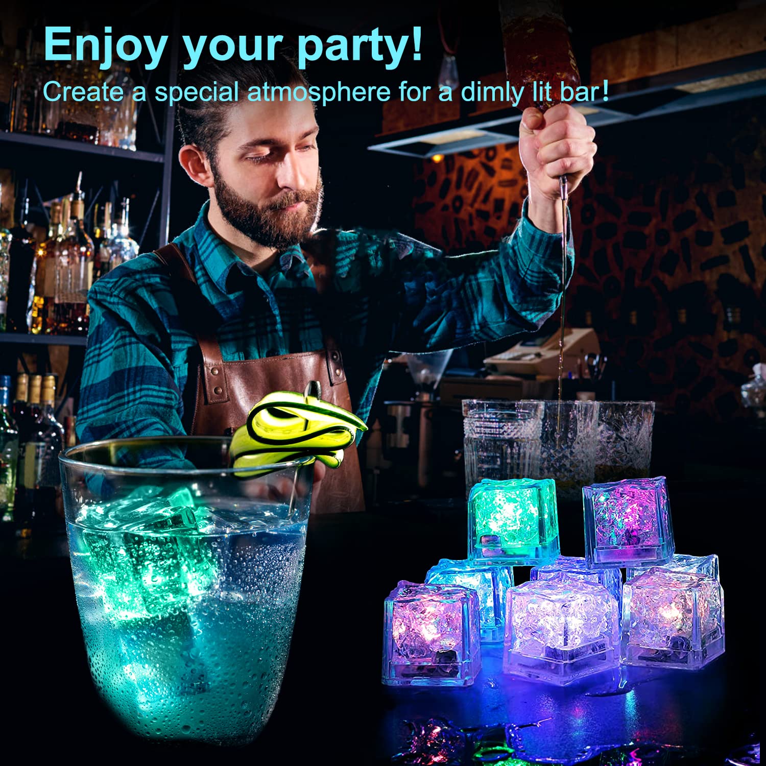 Maylai color-changing cubes for poolside cocktails and pool décor