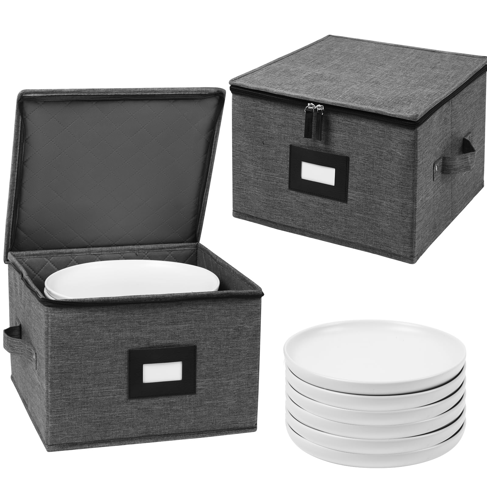 Mayniu 12-inch plate storage container with dustproof lid protects dishes.