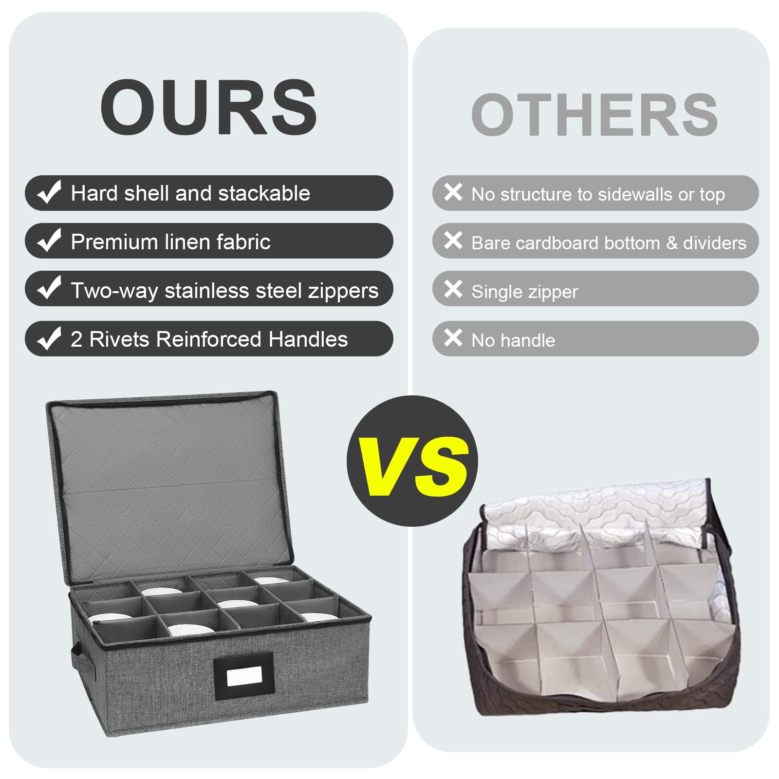 Mayniu mug storage box rivet reinforced handles for easy transport