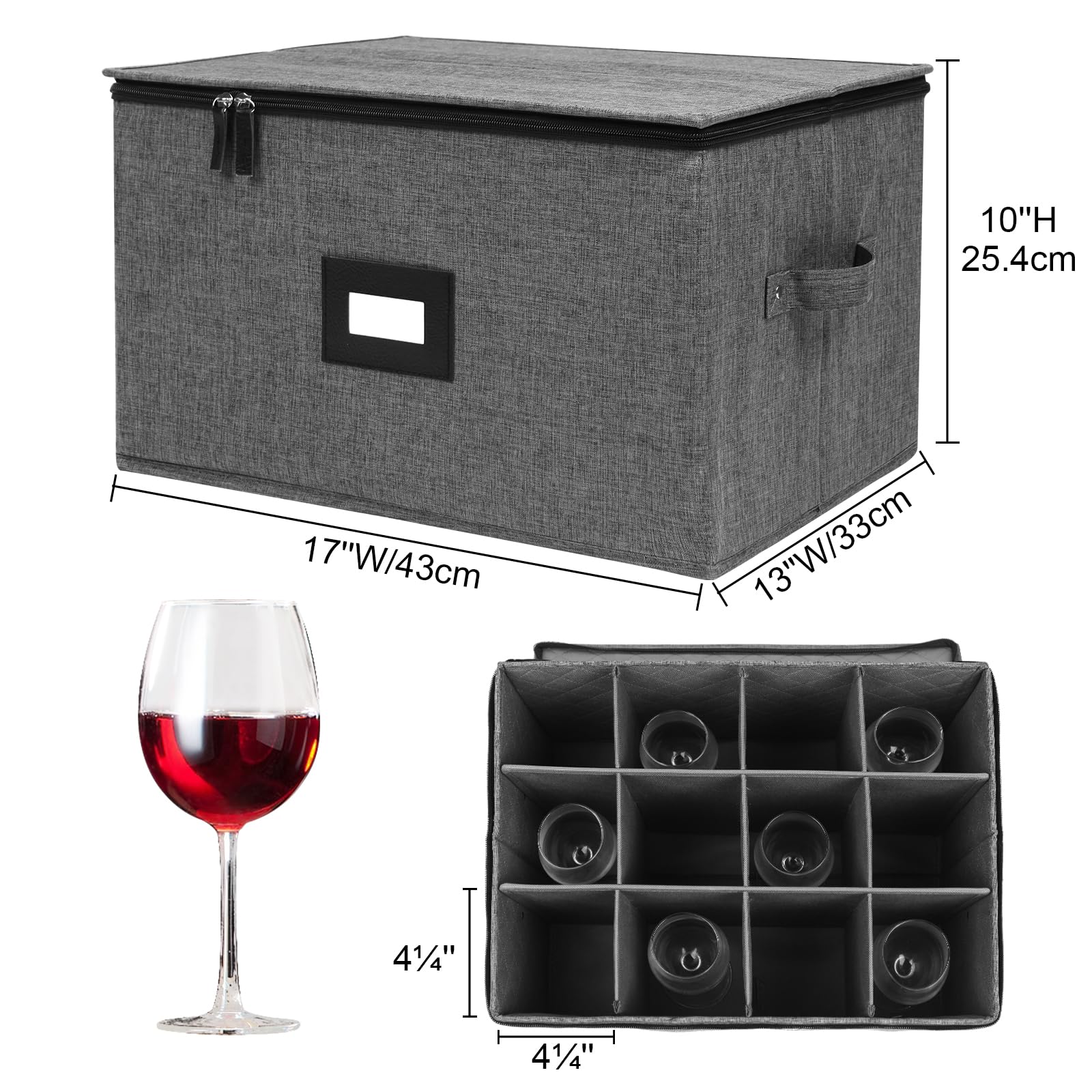 Mayniu wine glass storage box reinforced handles ease transport around the home.