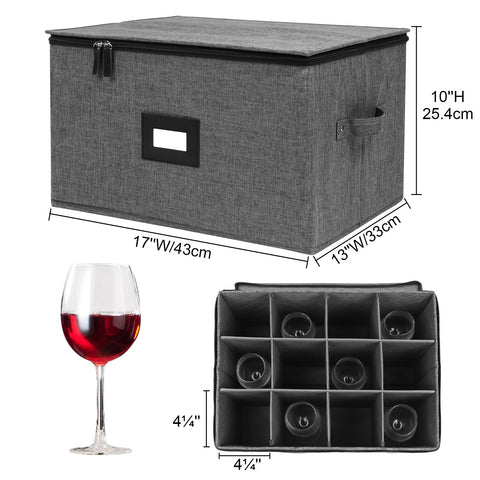 Mayniu wine glass storage box reinforced handles ease transport around the home.