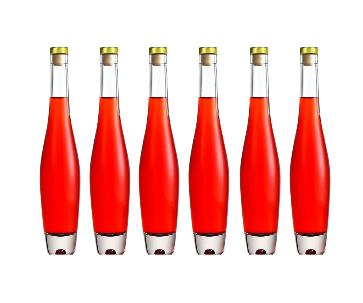 MAYPINK clear glass bottle 12oz with label-ready surface for sauces and oils.