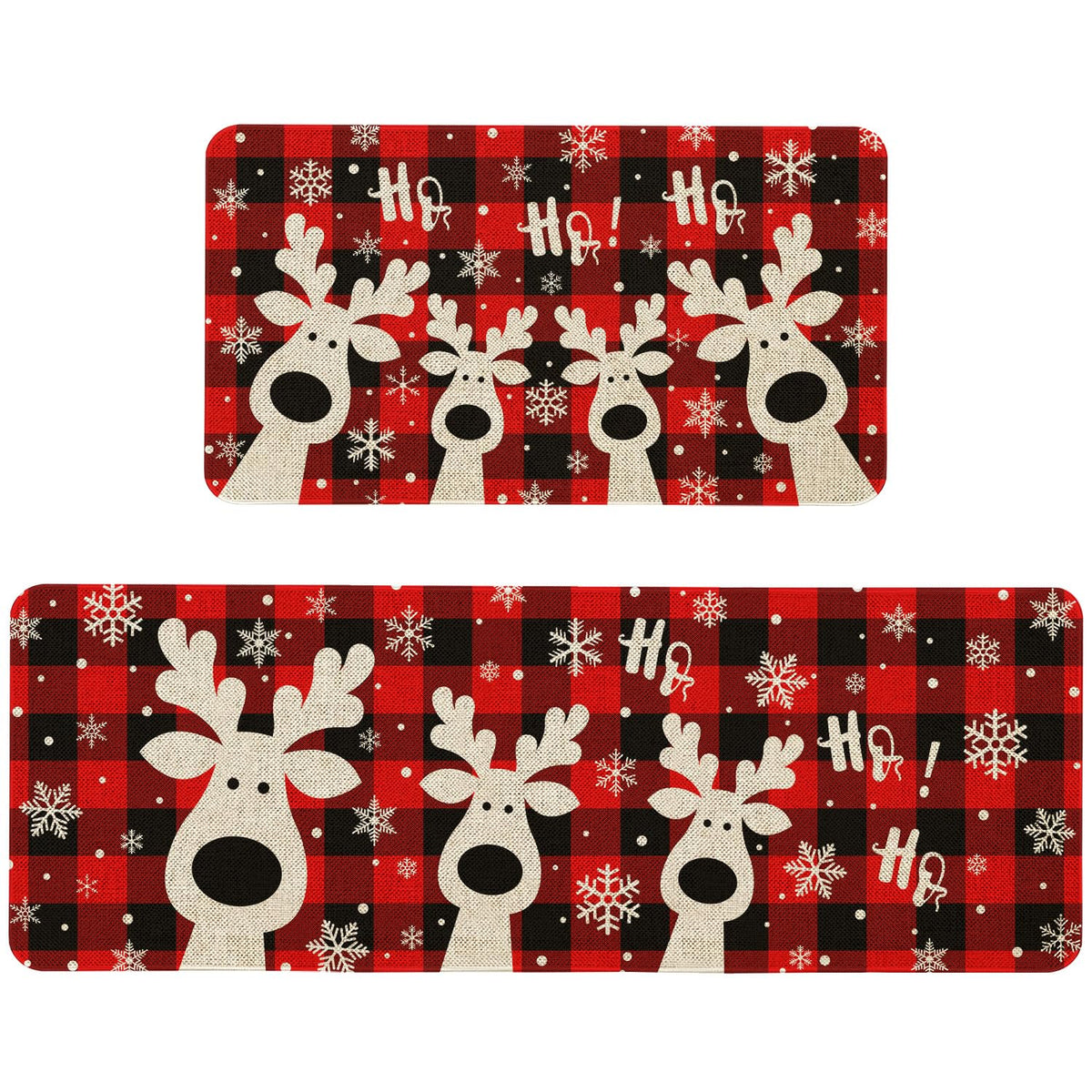 Maytycroo Christmas kitchen rug with moose design enhances festive mood and protects floors