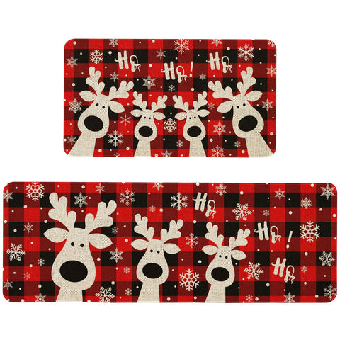 Maytycroo Christmas kitchen rug with moose design enhances festive mood and protects floors