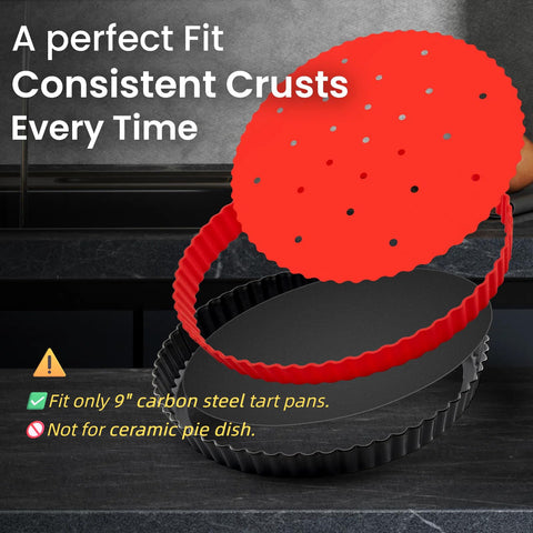 Maywe Tanso pie weights create a flat crust for even bake.