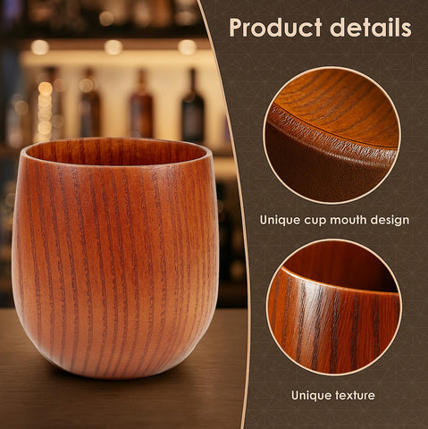 Close-up of wood grain on MBBEST glass highlighting artisanal texture and aroma potential