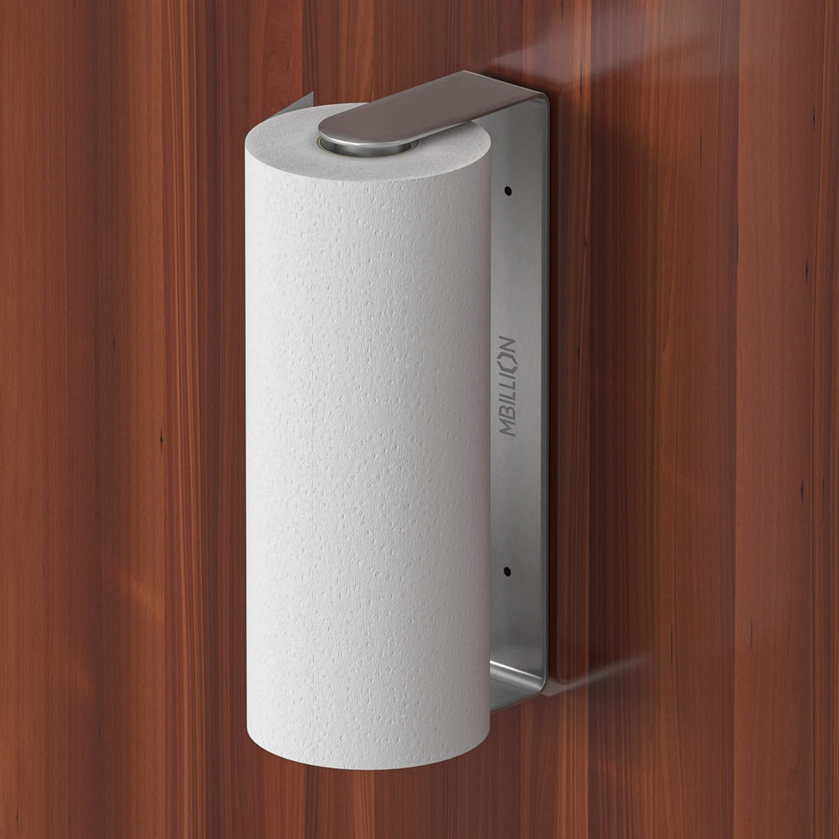 Mbillion under-cabinet paper towel holder keeps counters clear and organized.