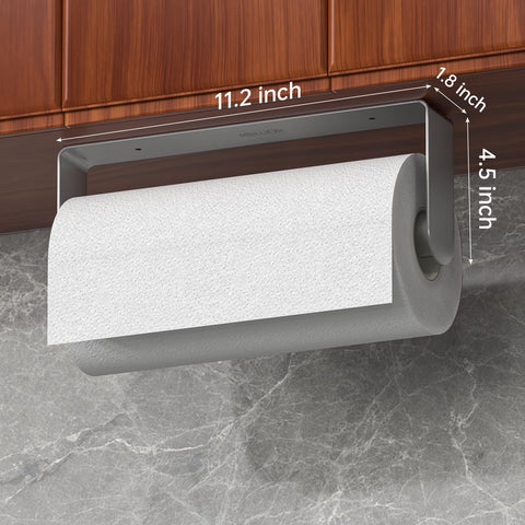Mbillion wall-mount paper towel rack saves counter space with a sleek finish.