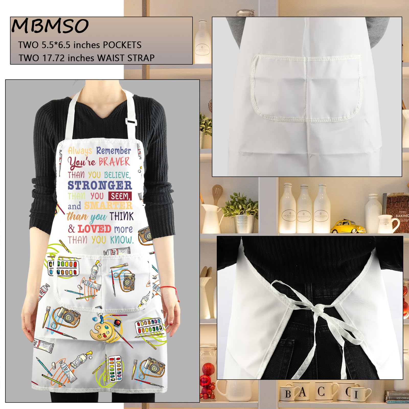 MBMSO Braver Art Apron two front pockets keep brushes and tools organized