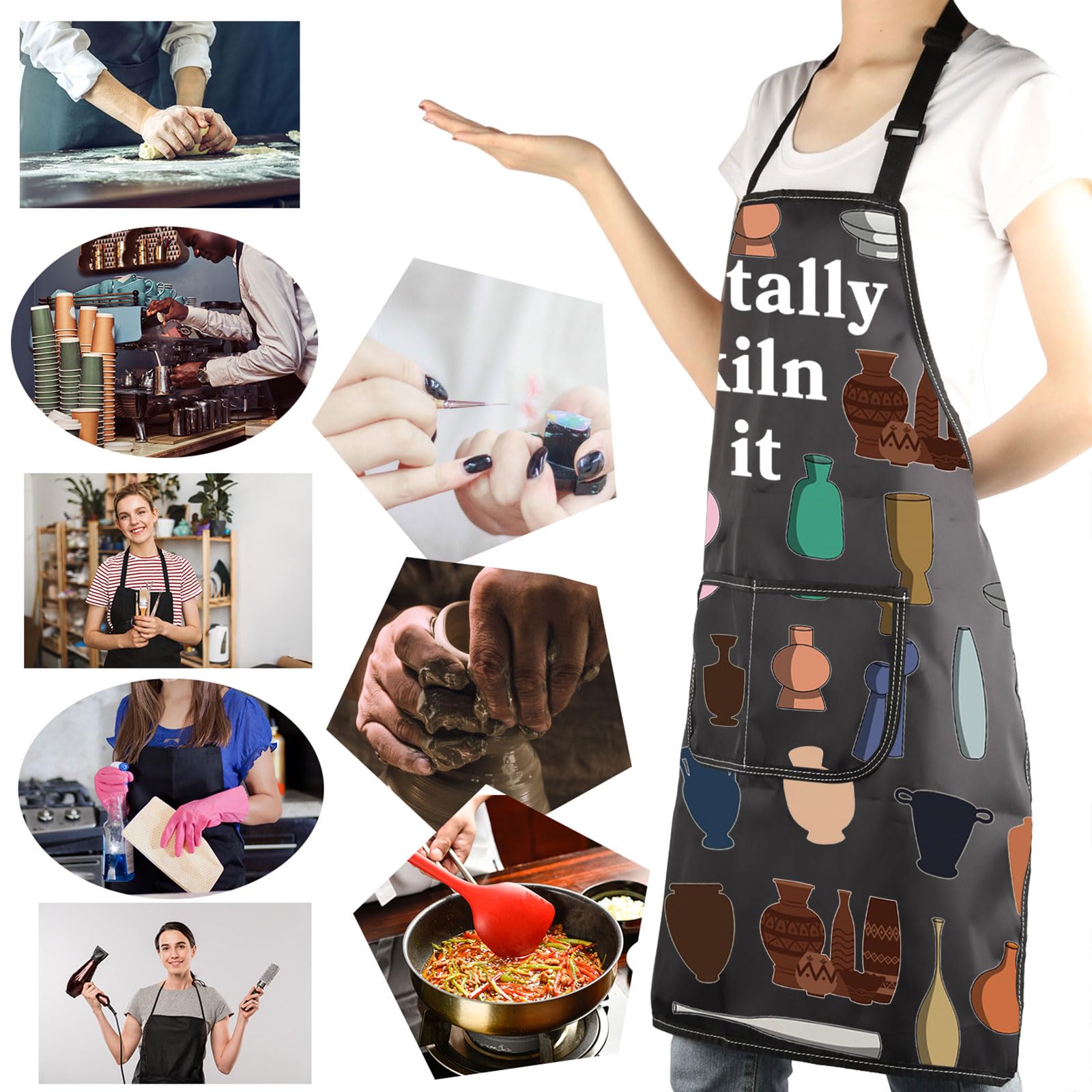 MBMSO Pottery tools securely stowed in apron pockets during studio session