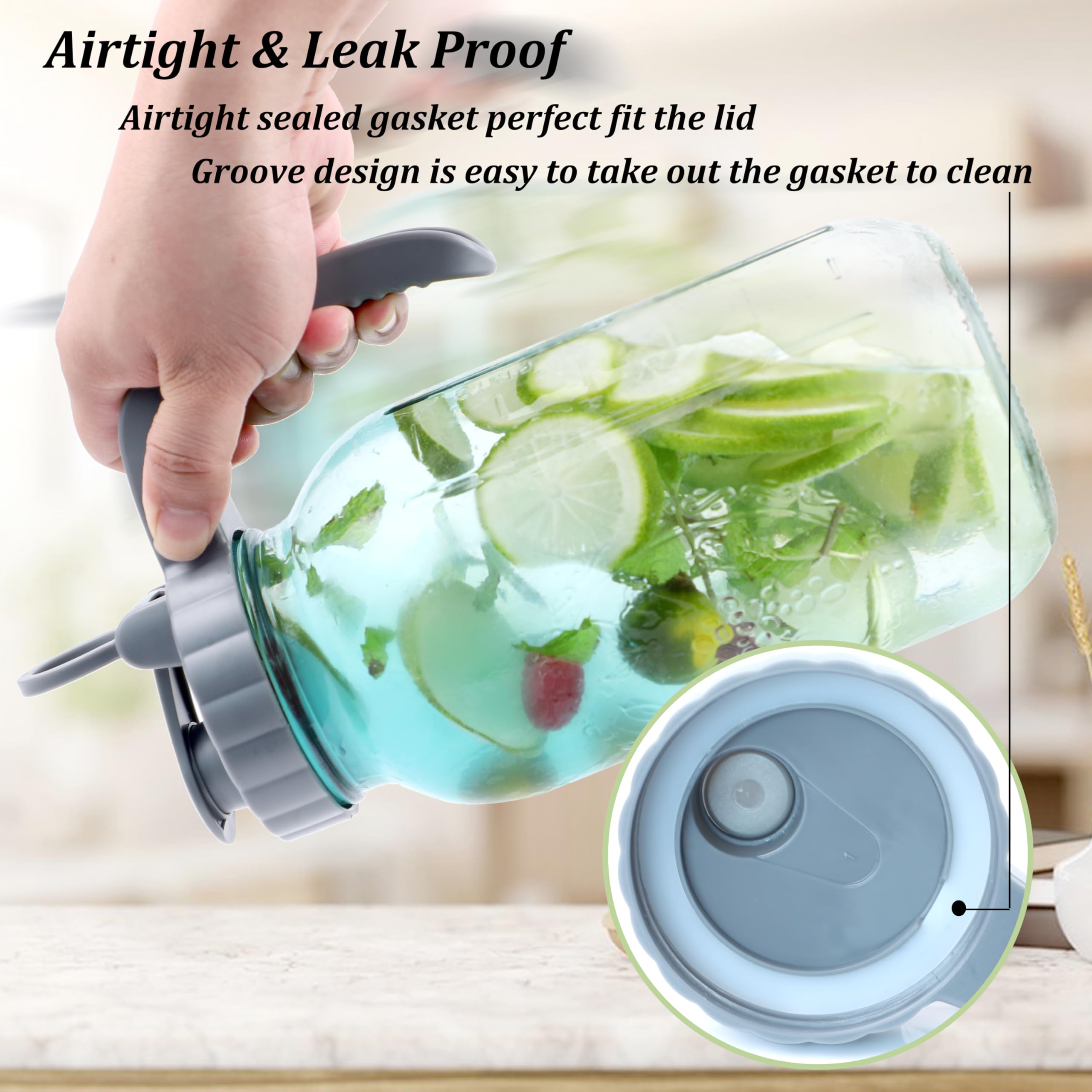 MBSRITY wide-mouth glass pitcher easy to clean and fill