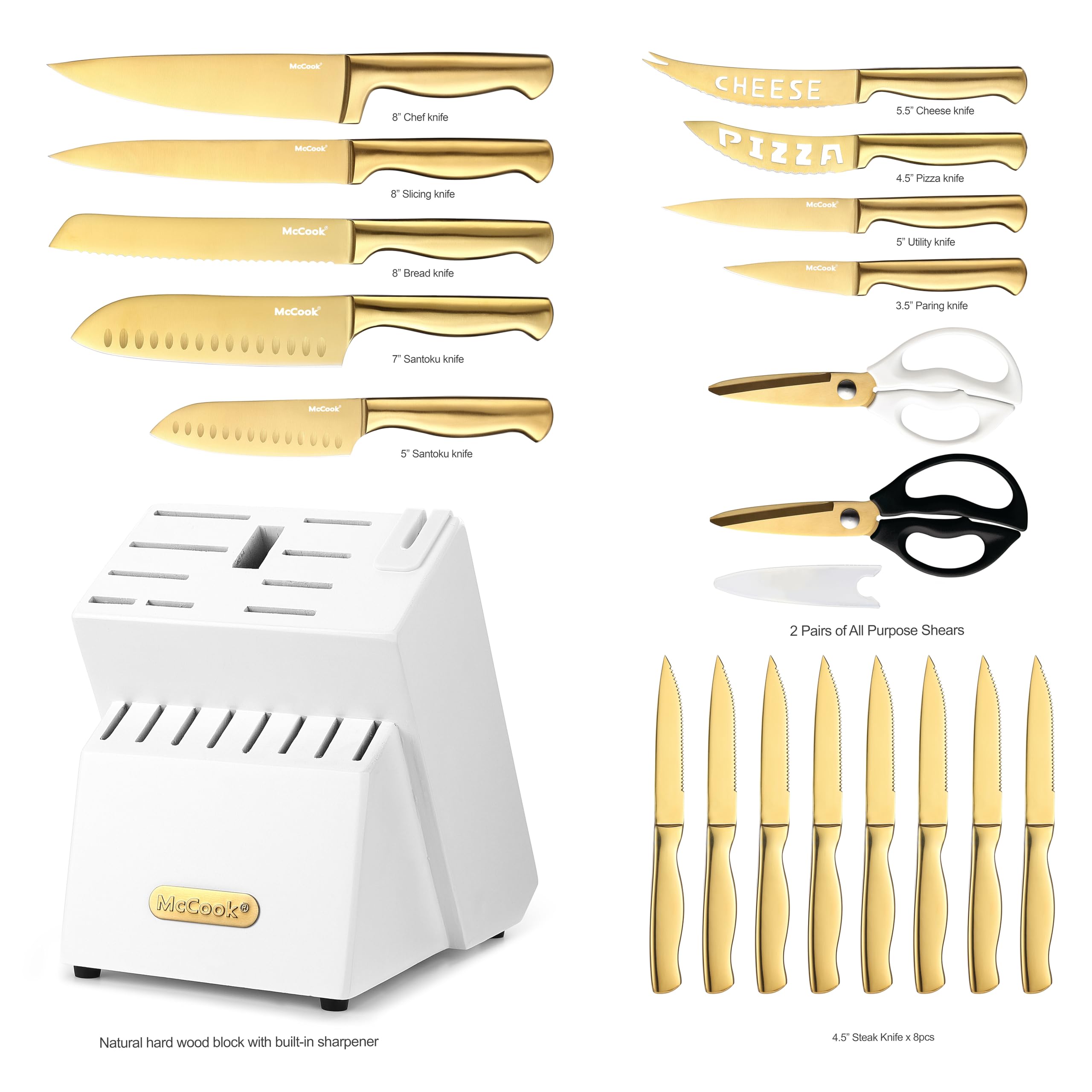 McCook 8-inch chef knife for precise, comfortable chopping.