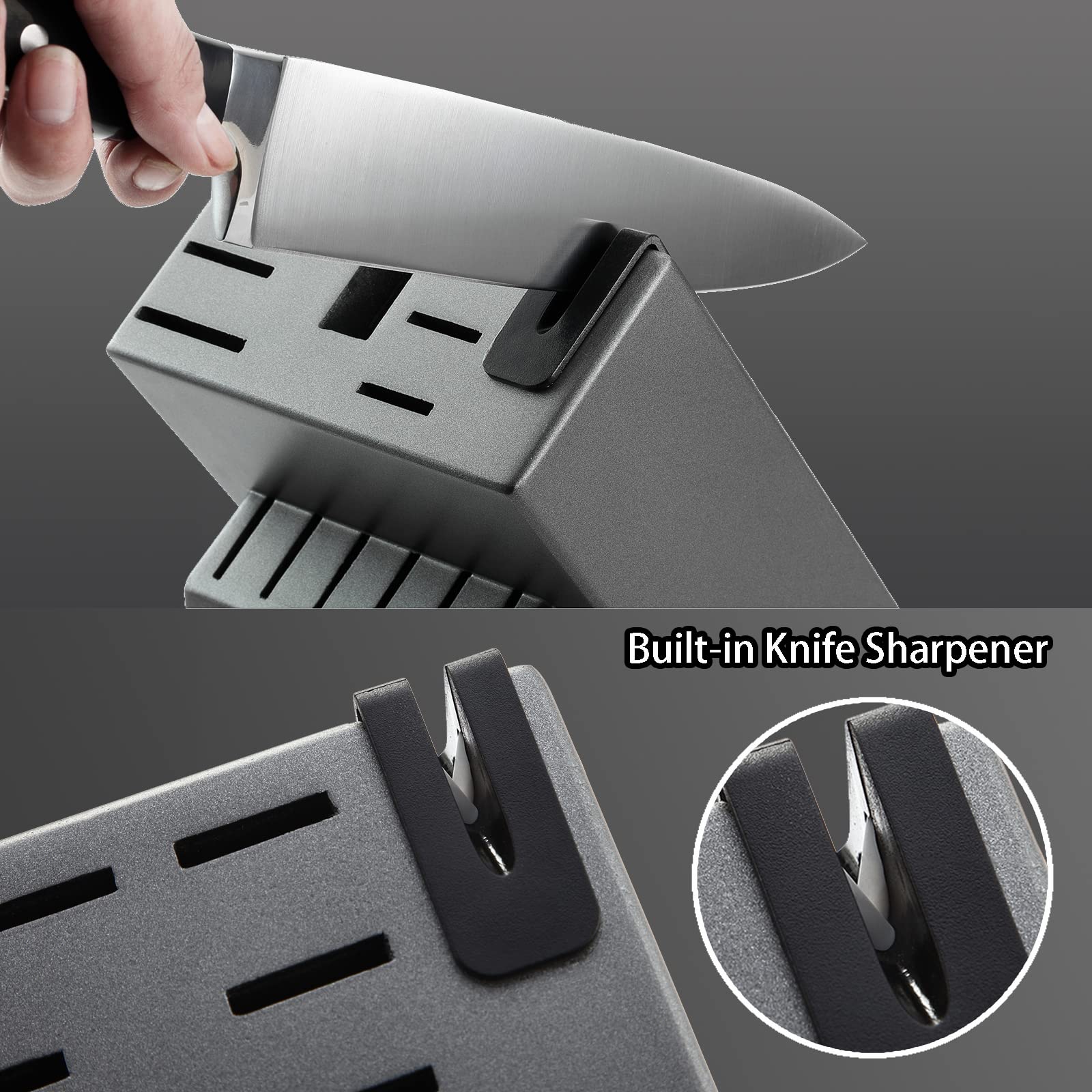 McCook 8-inch slicing knife built-in sharpener supports clean, even slices for roasts
