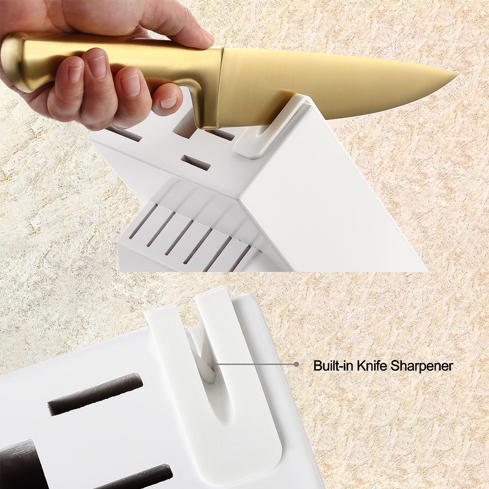 McCook 8-inch chef knife in golden titanium for versatile chopping