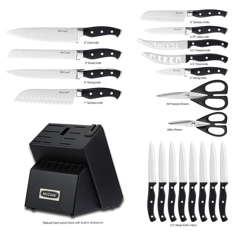 McCook knife set with full tang and endcap for balanced, durable performance