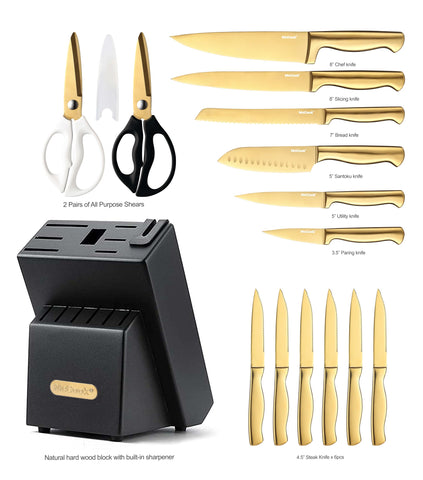 McCook built-in sharpener block keeps blades razor sharp for easy maintenance