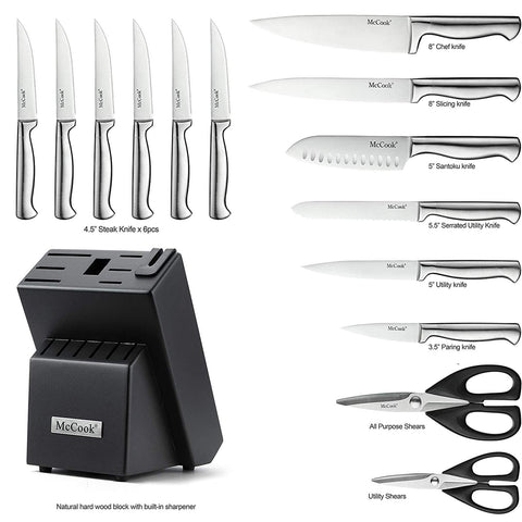 McCook German stainless steel blades deliver precise cuts with lasting edge.