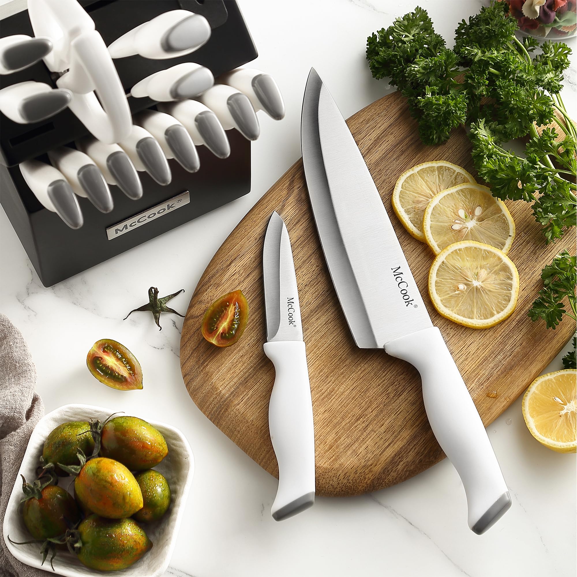 McCook 8-inch slicing knife ideal for roasts and vegetables.