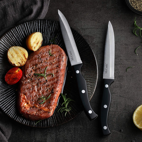 McCook knife block with built-in sharpener and kitchen shears.