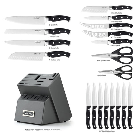 McCook full-tang construction offers durable balance for precise slicing.