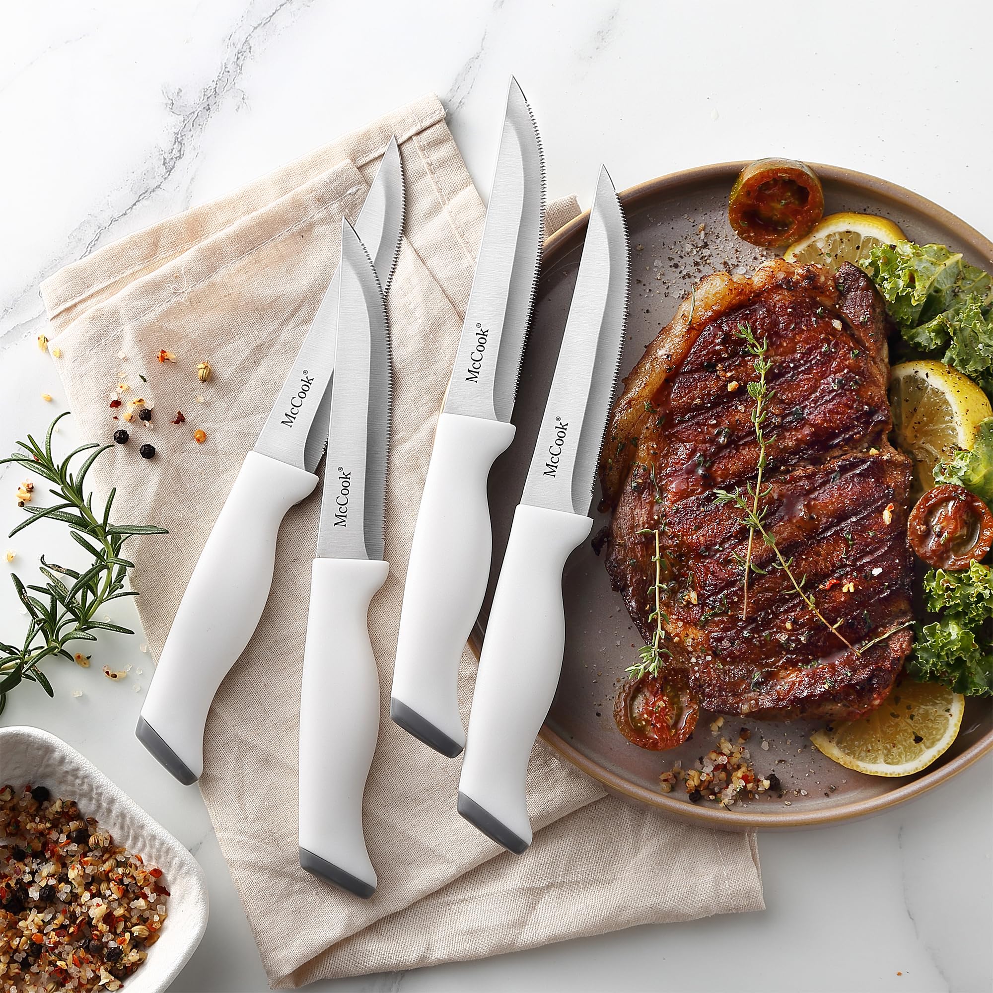 McCook 7-inch santoku knife versatile for chopping and mincing.
