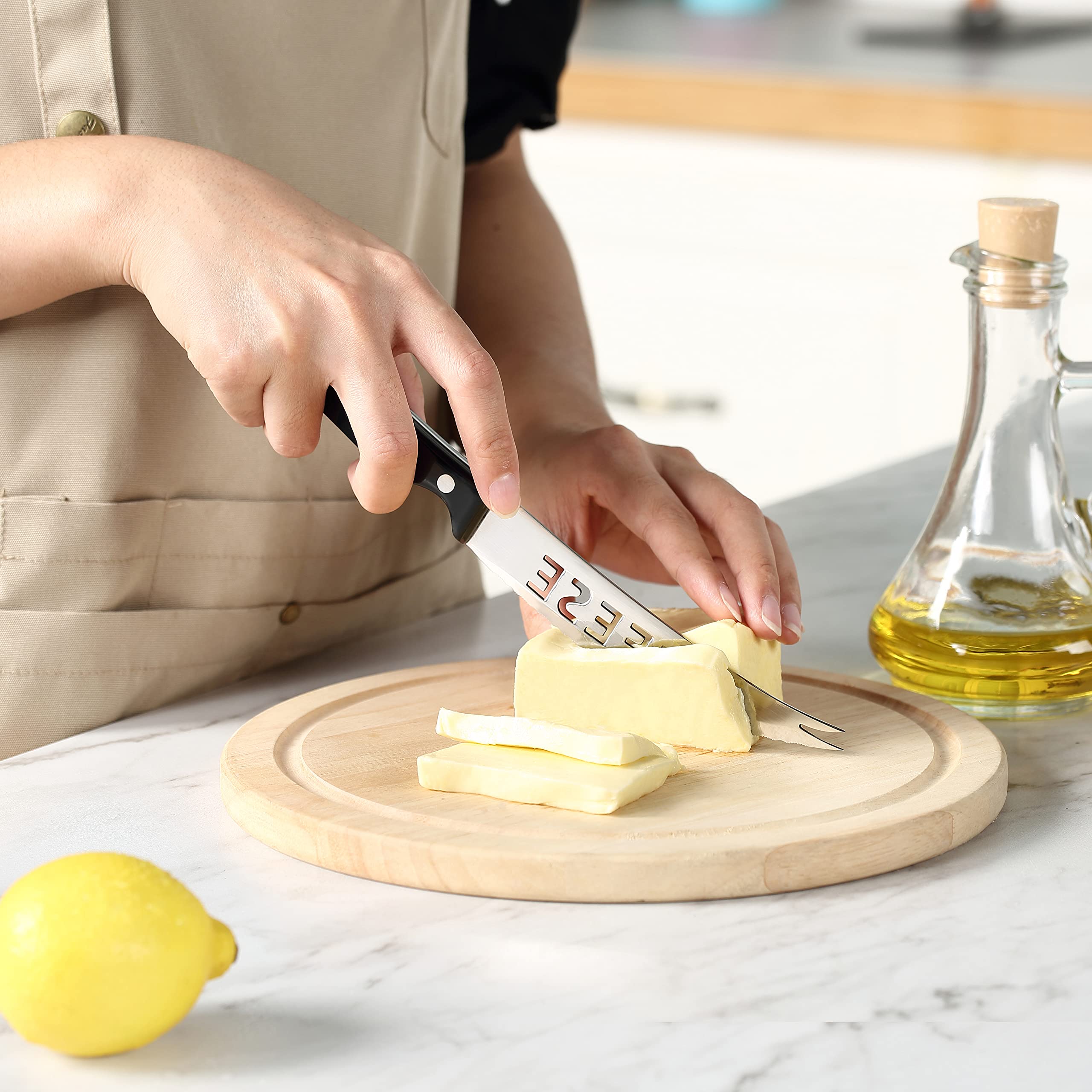 McCook santoku pair supports precise mincing and delicate vegetable work.