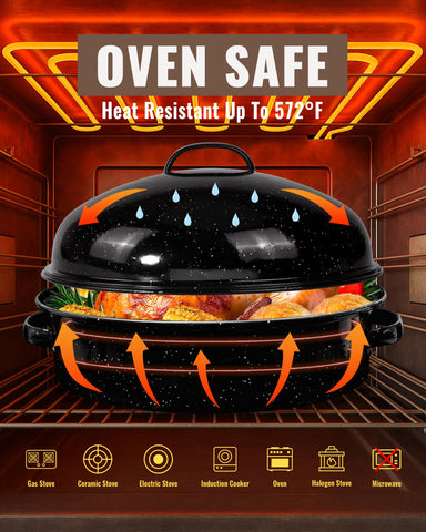 MCCSI Dome lid supports up to 20 lb, perfect for turkeys and roasts.