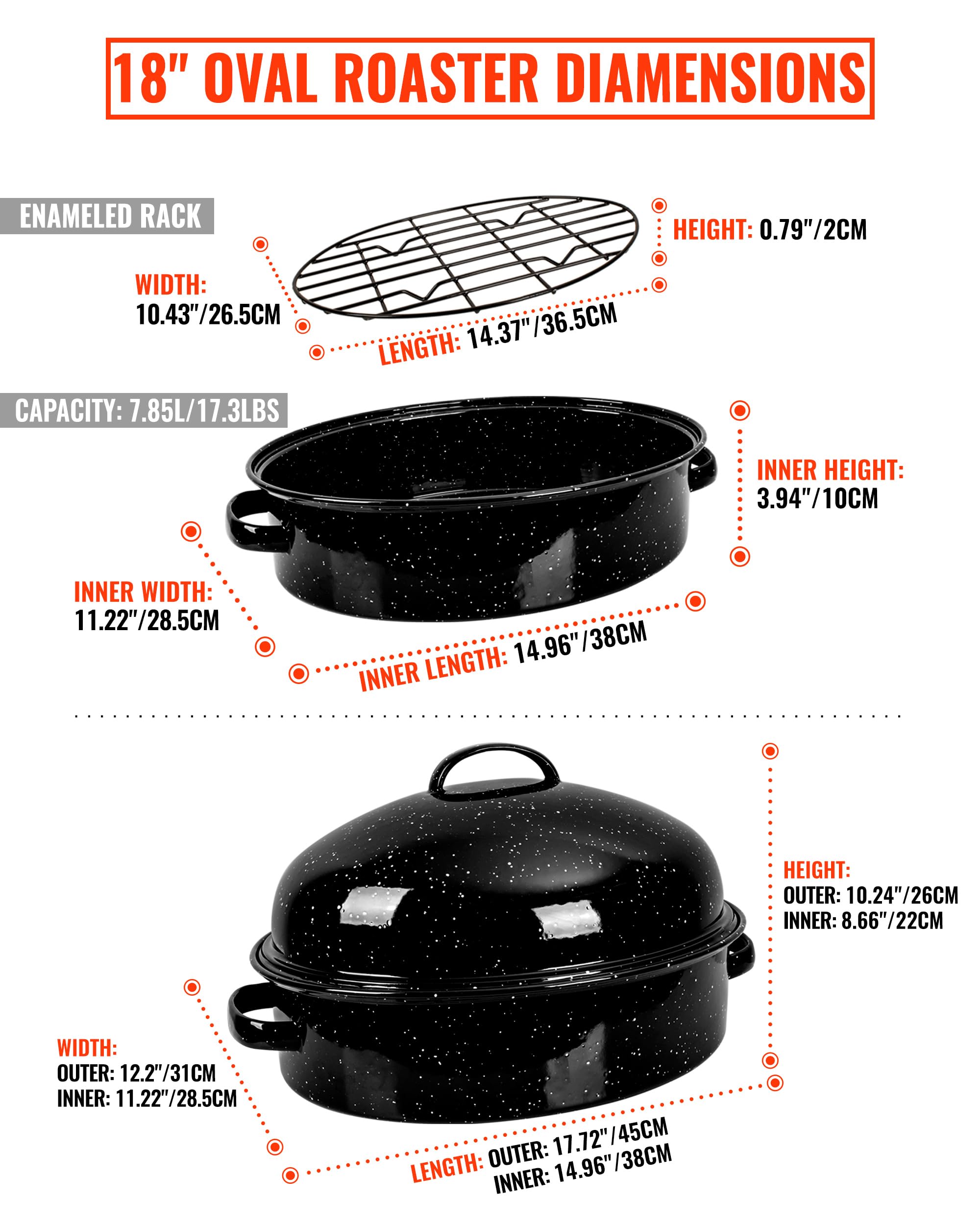 MCCSI Enamel Granite oval roaster adds durable, easy-to-clean cookware to your kitchen.