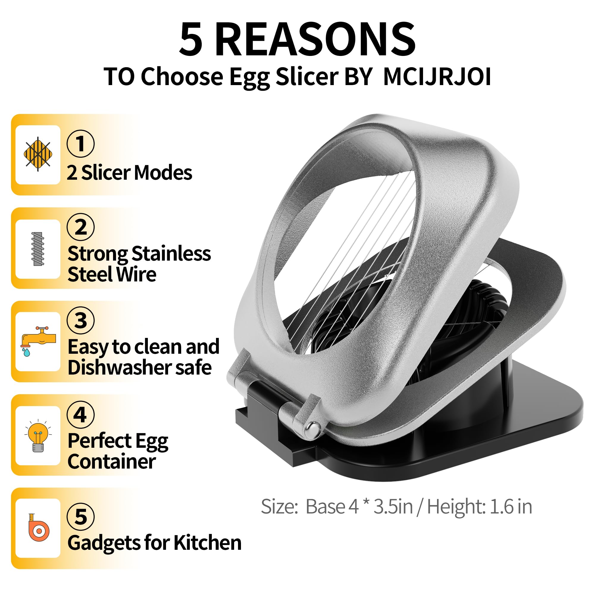 MCIJRJOI egg slicer close up showing tensioned stainless steel wires