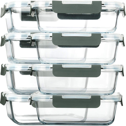 MCIRCO 8-pack 30oz glass meal prep container for organized lunches