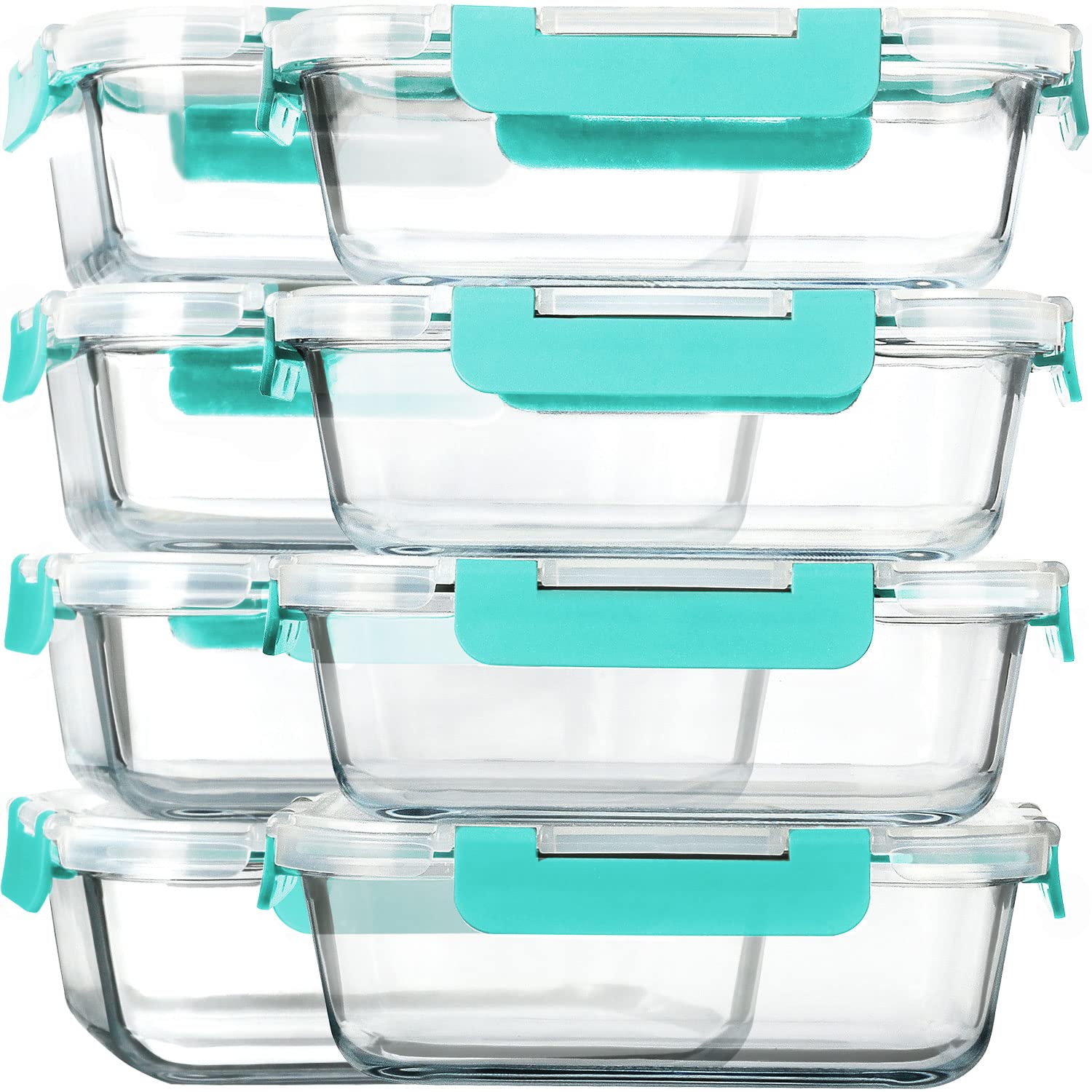 MCIRCO 8-pack 30oz glass meal prep containers for durable storage and leftovers