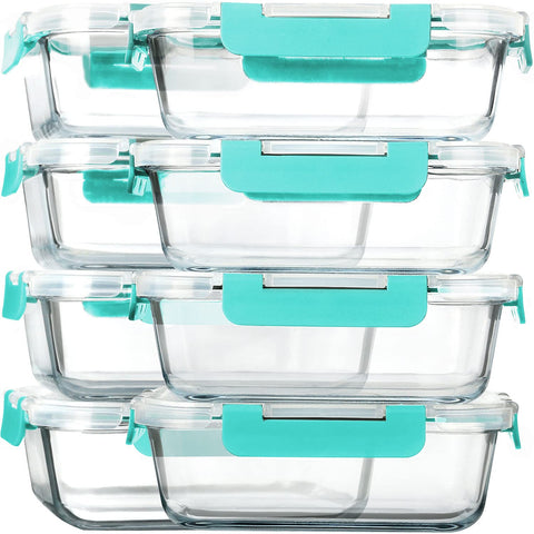 MCIRCO 8-pack 30oz glass meal prep containers for durable storage and leftovers