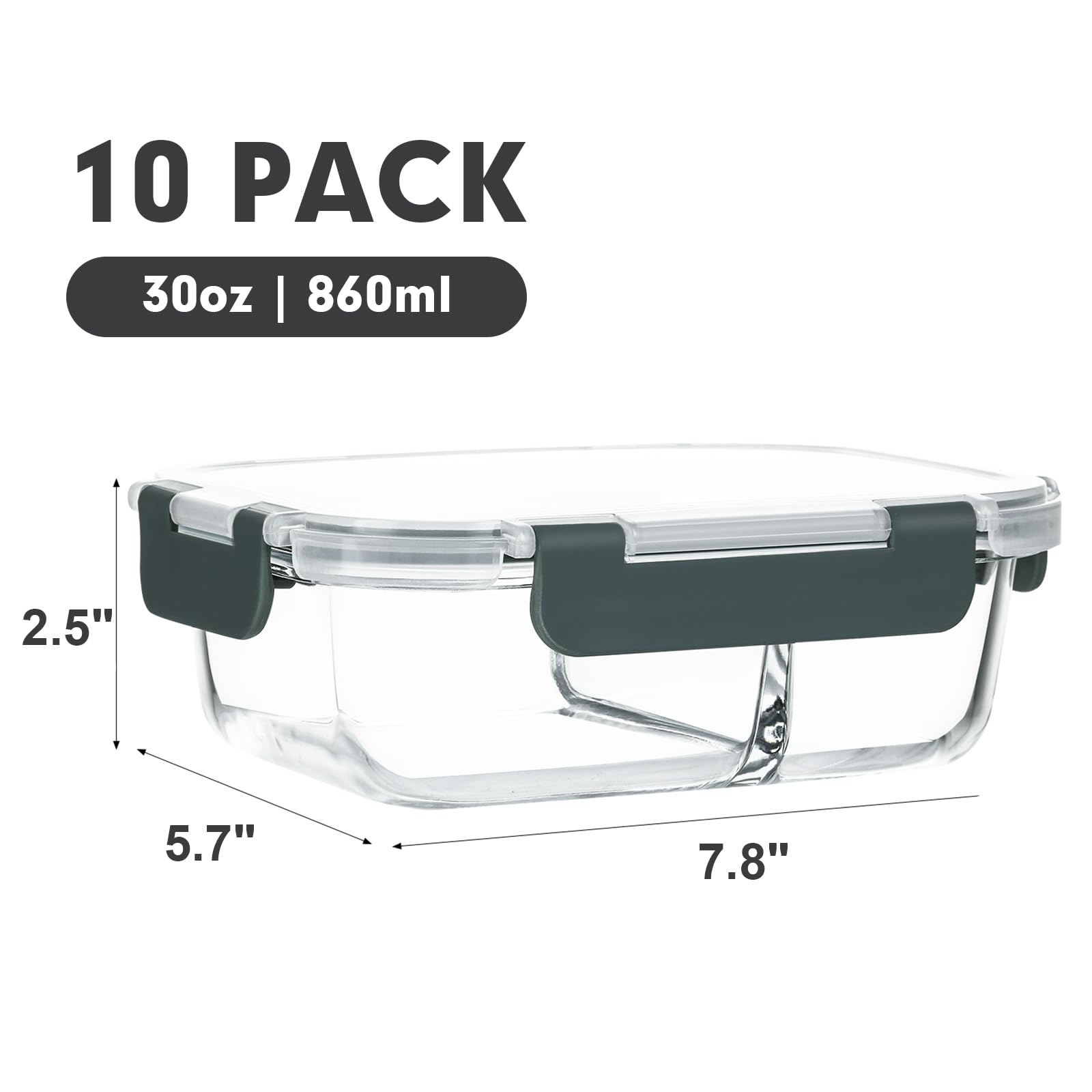 M MCIRCO airtight snap-lock lids prevent leaks during meal prep.
