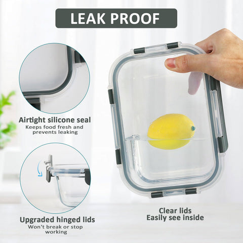 MCIRCO airtight snap-lock lids prevent leaks and preserve freshness