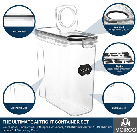 MCIRCO measuring cups inside the container for precise portions.