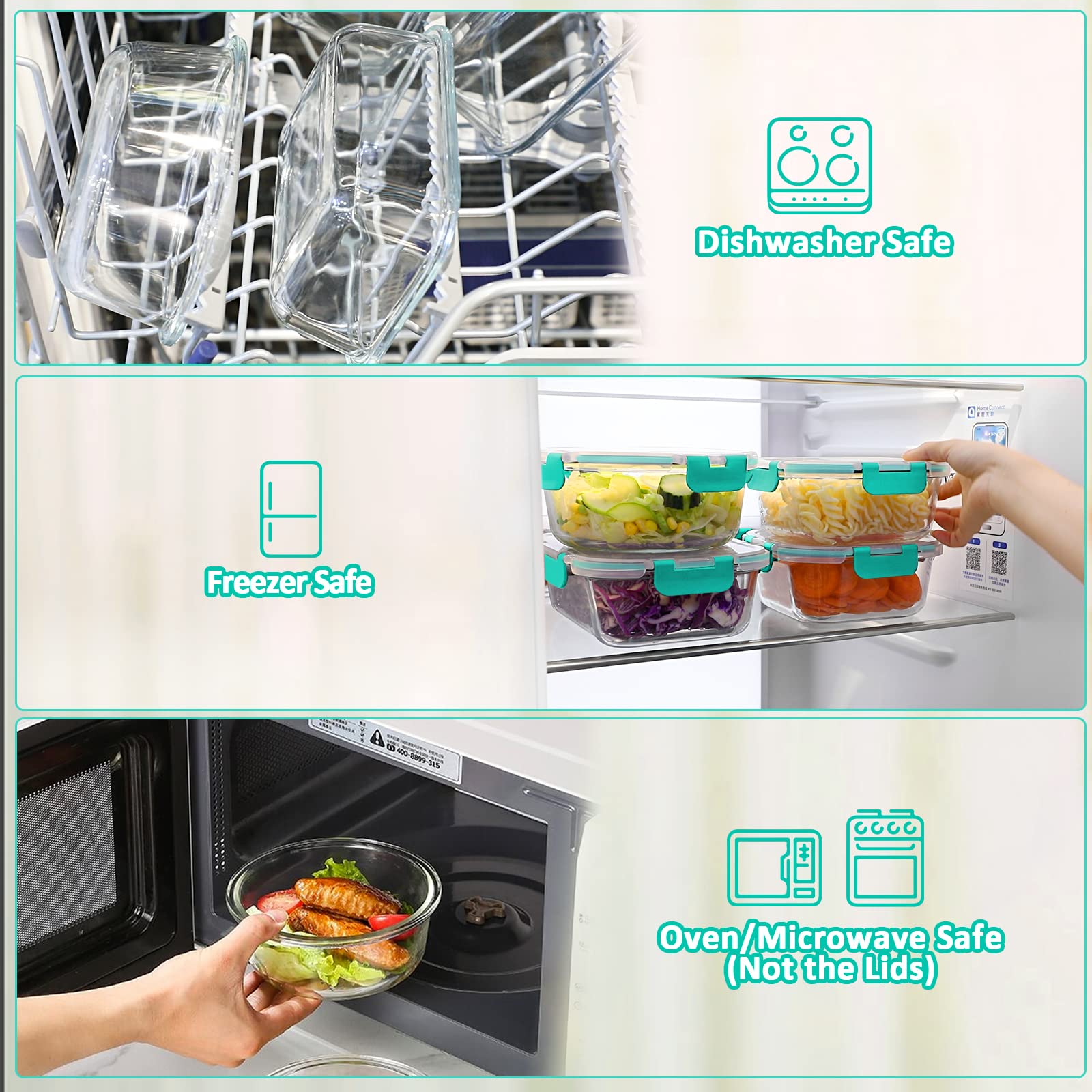 MCIRCO microwave oven freezer safe containers support versatile weeklong meal prep