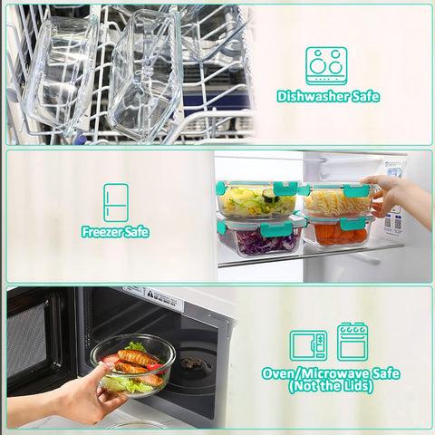 MCIRCO microwave oven freezer safe containers support versatile weeklong meal prep