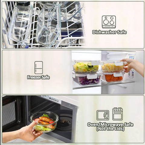 MCIRCO microwave and oven safe glass containers for heating meals