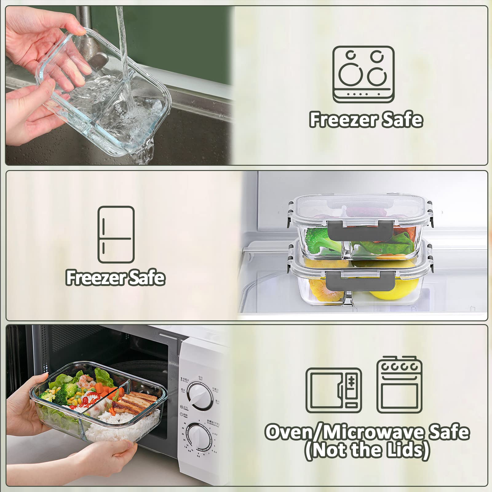 M MCIRCO two-compartment containers support portion control and balanced meals.