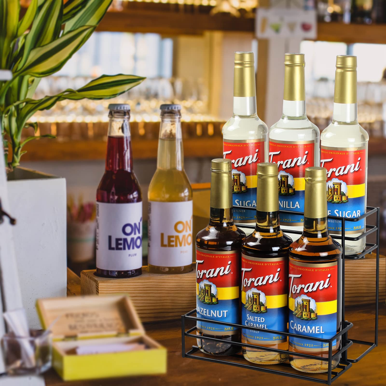 MCSAPIL compact design saves counter space while keeping syrups organized.