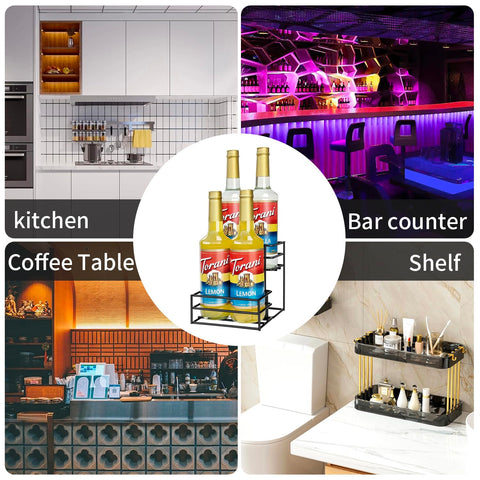 MCSAPIL versatile storage for syrups, wine, and condiments in one rack