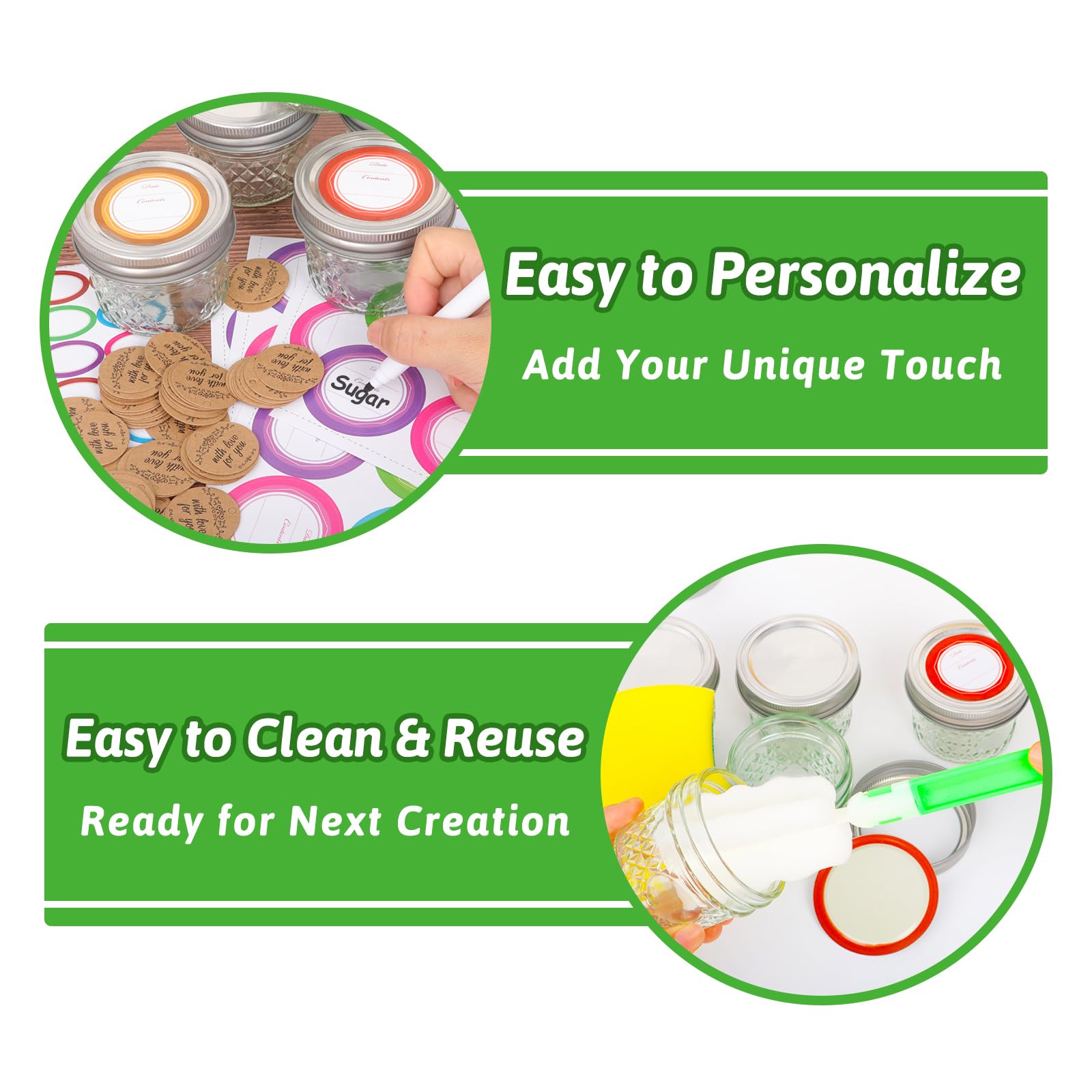 Mcupper 40-pack mason jars with stickers, tags, and twine for gifts