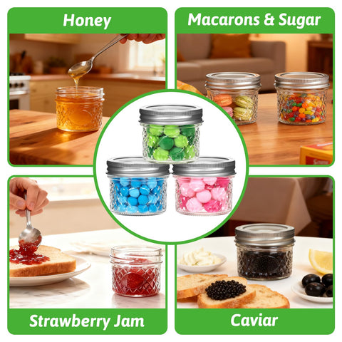 Mcupper jars for jams, honey, spices, and snacks in a compact set