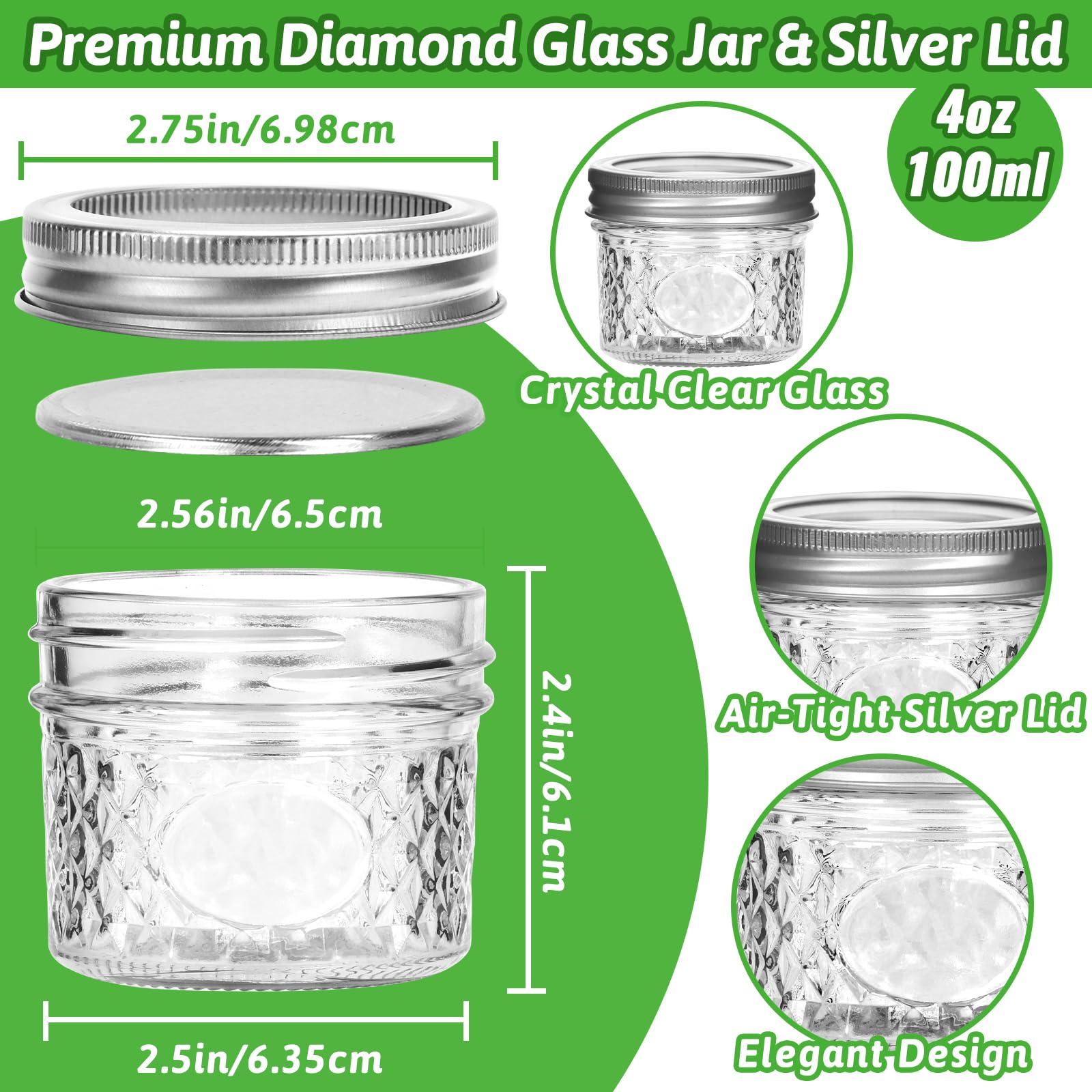 Mcupper regular-mouth 4 oz mason jar ideal for easy filling