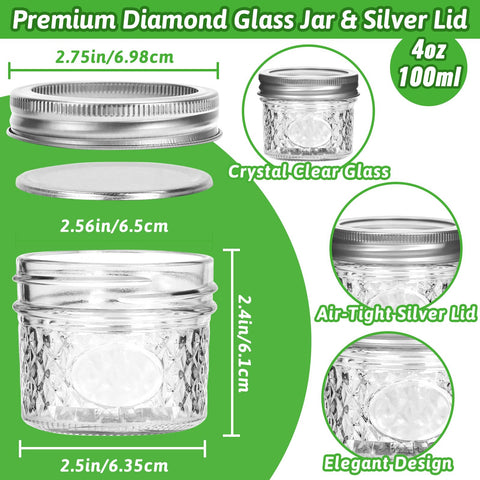 Mcupper regular-mouth 4 oz mason jar ideal for easy filling