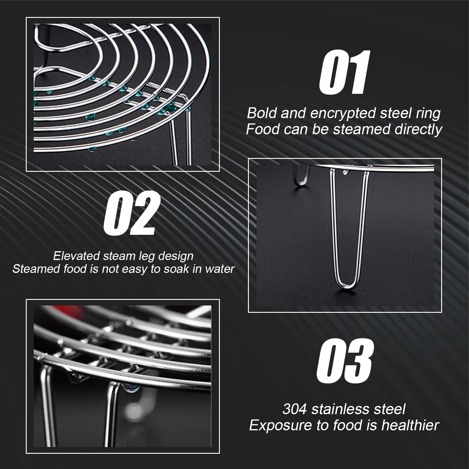 MDEOOSKY multipurpose rack used for steaming, cooling, and baking.
