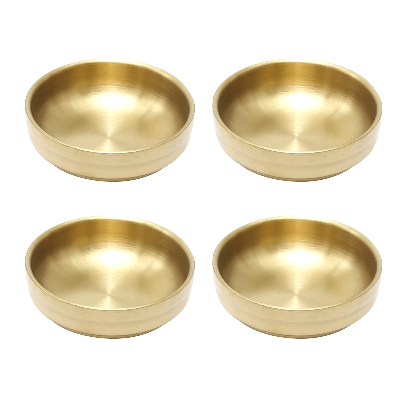 MDEOOSKY mini stainless steel sauce dish close-up with polished edge.