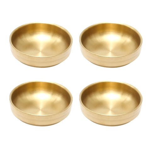 MDEOOSKY mini stainless steel sauce dish close-up with polished edge.